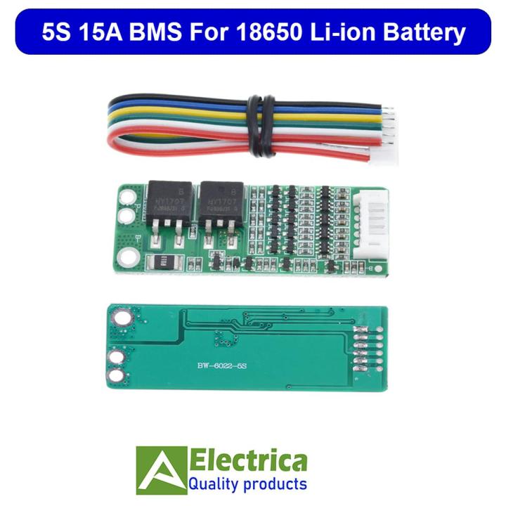 5S 15A Li-ion Battery Charger Protection Board 5s 15a bms with wire 18V 21V BMS