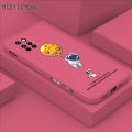 Hontinga for Infinix Note 10 Pro / Note 10 Pro NFC Back Cover Cartoon Moon Astronaut Side Design Case Square Edge Liquid Silicone Phone Case. 