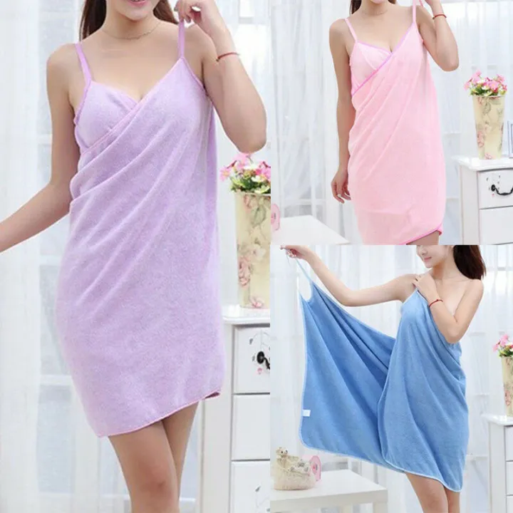 Home%20Textile%20Towels%20Women%20Bath%20Robe%20Wearable%20Towel%20Dress%20Lady%20Fast%20Drying%20Beach%20Spa%20Magical%20Nightwear%20Sleeping%20-%20Image%207