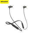 AWEI G20BL - Dual Drives Neckband True HiFi Wireless Bluetooth Sport Earphones IPX4 Waterproof Noise cancelling Magnetic. 
