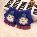 1-5 Years 1-5 Years Knitted Kids Half Finger Mitten Gloves Flip Cover Mittens. 