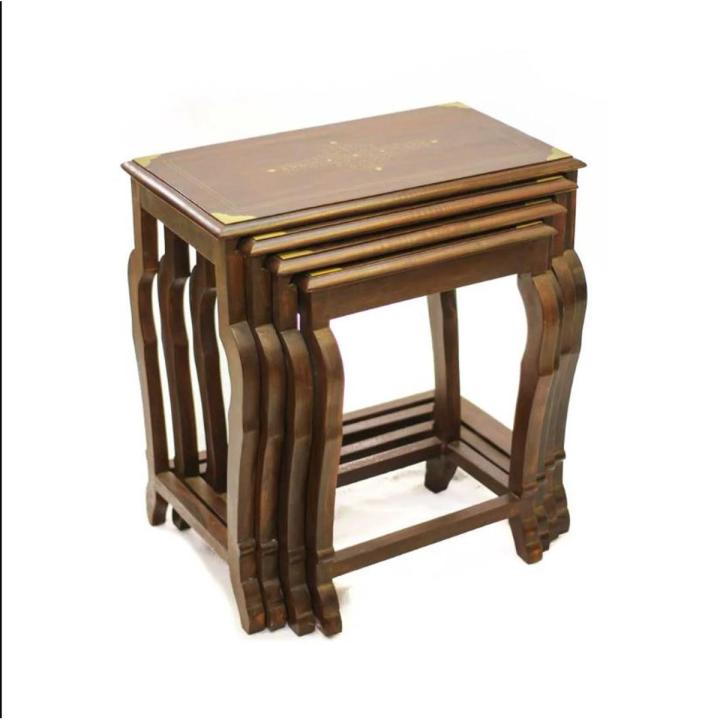 HIGH QUALITY Victoria Style Wooden Nesting Tables Chinioti Solid Sheesham Wood Nesting Tables Set of 4 (Coffee table Serving table , Furniture Wooden )