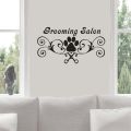 Grooming Salon Wall Decals Dog Paw Print Vinyl Poster Pet Shops Decor Pets Grooming Scissor Wall Art Sticker Pet Shop. 