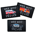 Wee Woo Driver Patch - Police Car, Ambulance EMT, or Fire Engine Driver - Funny 2x3 Removable Patch with Hook and Loop Backing. 