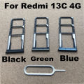 New For Xiaomi Redmi 13C Sim Card Tray Slot Holder Socket Adapter Connector Repair Parts Replacement. 