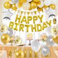 Gold Birthday Decorations for Men Women, Happy Birthday Party Decorations Supplies with Happy Birthday Balloons Confetti Star Balloons. 
