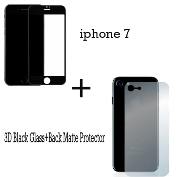 Iphone%207%20Full%20Screen%203D%20Black%20Complete%20Tempered%20Glass%20Protector%20+%20Iphone%207%20%20Back%20Protector%20Matte%20-%20Image%203