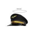 Stylish Captain Hat Pilot Hat Aviation with Badge Adjustable Octagonal Hat. 