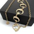 Classic Cool Punk Gothic Moon Sun Metal Belt Personality Ladies Vintage High Waist Chain Belt Gold Color Pendant Belt. 