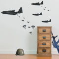 Military Helicopter Vinyl Wall Stickers Troopers Rappelling Airplane Wall Decal Decor Kids Teens Room Hot DIY Art Poster. 
