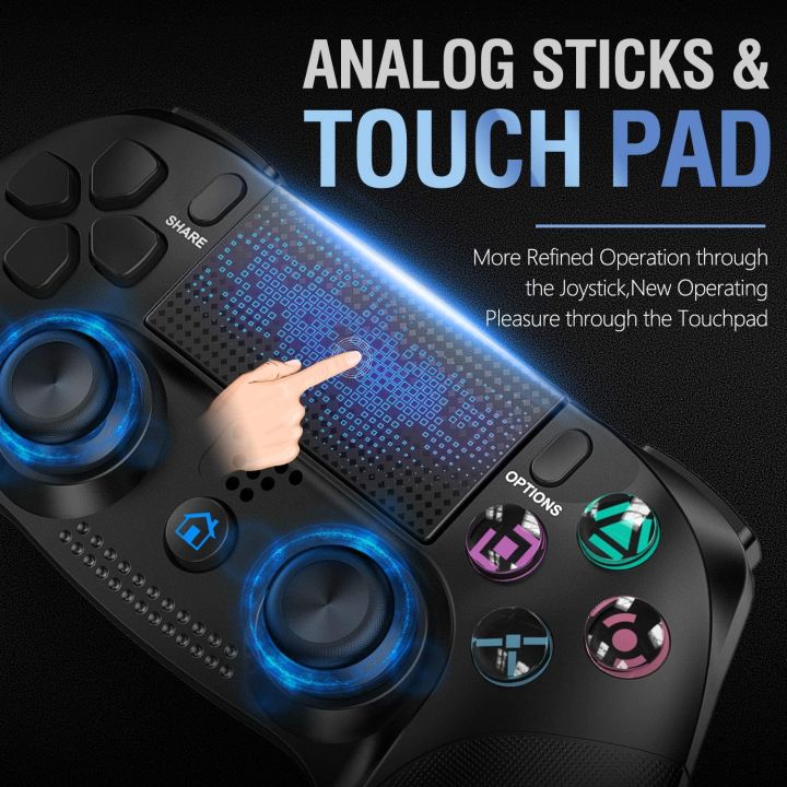 Gam%C3%B3ry%20Wireless%20Controller%20for%20PS4,%20Controller%20for%20PS4/Pro/Slim/%20PC,%20Wireless%20Controller,%20Wireless%20Bluetooth%20Gamepad%20Joystick%20Controller%20with%20Dual%20Vibration/Turbo/%20Audio%20Port/%20LED%20Display%20-%20Image%209
