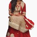 Red Lehnga With Maxi Style Shirt 2 in 1 Bridal Barat Dress. 