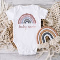 Personalised Rainbow Baby Girl Boy Bodysuit New Baby Gift Custom Baby Name Jumpsuit Toddler Playsuit Clothes Infant Shower Gifts. 