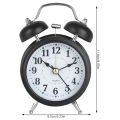 3 inch Twin Bell Alarm Clock Metal Frame 3D Dial with Backlight Night Light Desk Table Clock for Home Office. 