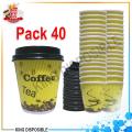 Disposable Coffee Cup 200ml/6.5Oz Pack of 10/20/30/40/50. 