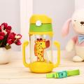 【ETOP】400ml Baby's Learning Drinking Water Bottles Feeding Sippy Cups With Handles and Strap Newborns Kids Cute Cartoon Leakproof Cup. 