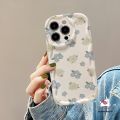 For Tecno Spark 10C Go 2023 10 Camon 20 Infinix Hot 10Lite 20i 8 30i Hot 12 30 9 10 11 20 10T Play Note 12 G96 30 Pro Smart 7 5 6 Plus Retro Fresh Blue Flower Cartoon Cute Cat Cover. 