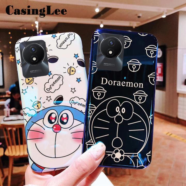 For VIVO Y02A Case Cute Doraemon Soft Shockproof Cartoon Design Couple Full Protection Back Cover Casing VIVO Y02A Phone case