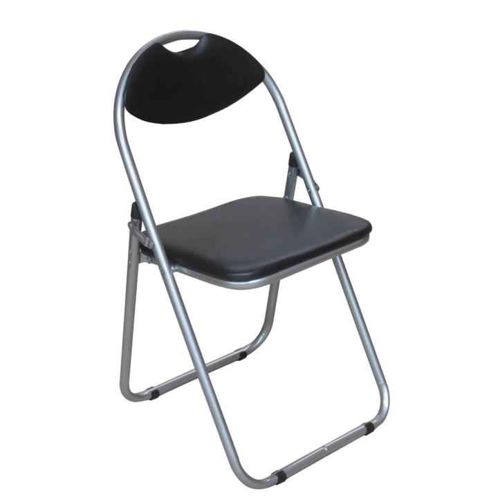 Premier Home - Black PVC Folding Chair - 2401874