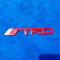 TRD 3D Metal Car Letters | TRD Sticker in Red color and White color | Trunk Badge TRD Emblem TRD Logo Accessories. 