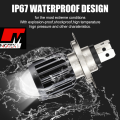 H4 Double Color Bulb, Super Bright Cree Led Chip Projector Lens Bulb H4 Fitting Laser Beam Spot Light Fog Light In Head Light Plug n Play ( Use On Battery ) 6000k High Beam 3000k lo Beam Universal Fitment Honda, Yamaha, Suzuki etc - Motex Auto Line. 