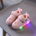 운동화 Lovely Girl shoe Led Lights Shoe High Quality Girl Boy Soft Bot Sneakers Soft Glowing Shoe Little Bear kid shoe tennis shoes. 