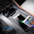 Criacr Bluetooth Car Transmitter, Wireless In-Car FM Transmitter Radio Adapter Car Kit, FM Transmitter Car with Dual USB Charging Ports, Hands-Free Calling, Music Player Supports TF Card & USB Disk. 