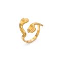 Fashion 18k gold stainless steel jewelry women adjustable beautiful stainless steel 18k gold ring. 