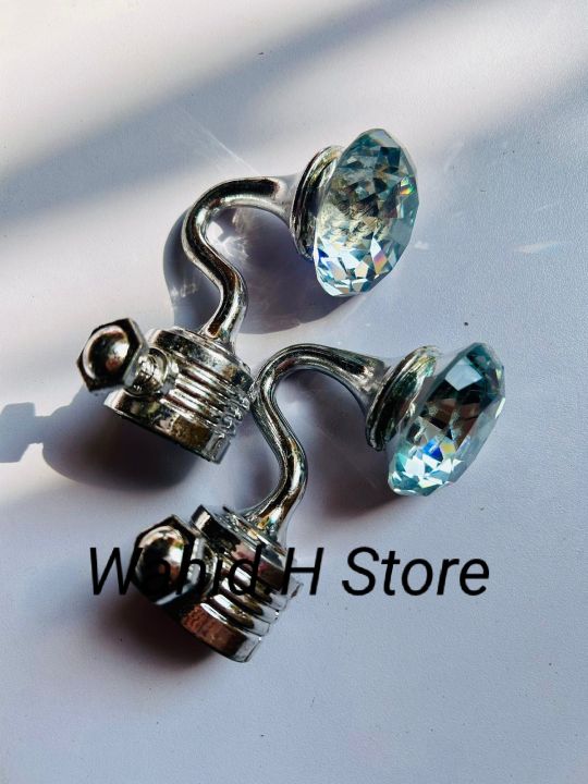 Pack Of 2 -Crystal Curtain Rod Ends Stopper High Quality Curtain End Stopper
