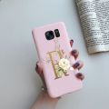 Flower Alphabet Letters Phone Case For Samsung Galaxy S6 S7 S 6 S 7 edge S6edge S7edge Silicone TPU soft Shockproof cover cases. 