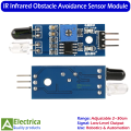 IR Infrared Obstacle Avoidance Sensor Module – Adjustable 2–30cm Detection Range, Low-Level Signal Output, Ideal for DIY Robotics, Smart Cars, and Automation Projects by Electrica. 