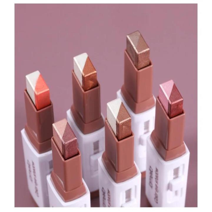 Double Color Eyeshadow Stick Gradient Shimmer Cream Pen Eye Makeup Cosmetic Eyeshadow Stick Korean Makeup