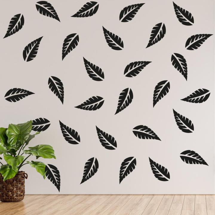 WallsArtstore Leaf Wall Sticker Decals - Botanical Leaves Wall Stickers - Room Decor - Leaf Wall sticker decal