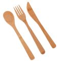 【NEW】 1 Set Bamboo Travel Cutlery Set Fork Knife Spoon Reusable Kitchen Tools Eco-Friendly Wood Bamboo Wooden Cutlery. 
