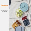 Studen Lunch Box/ Round Lunch Box 3-Sections 1.1 L with Lid/ Maya Round Lunch Box 3-Sections 1.1 L with Lid/ GoldPlast Maya Round Lunch Box 3-Sections 1.1 L-Made in Iran. 