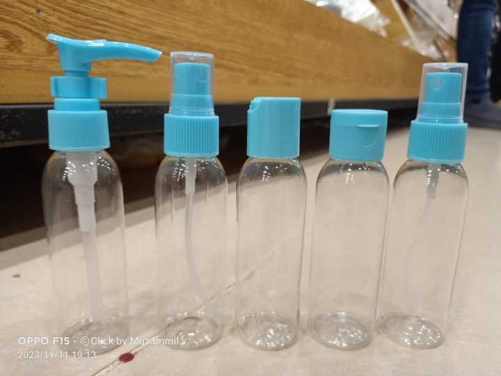 5Pcs Empty travel Bottles Pack/Set or Kit Liquids Containers Spray bottle Hand pump cream cosmetics Reusable and Refillable