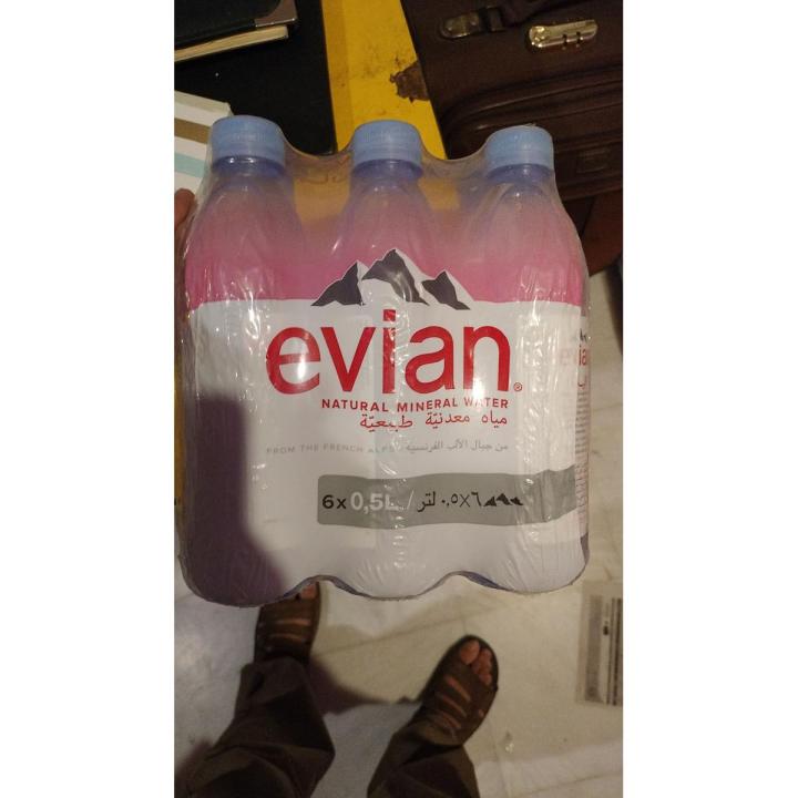 Evian mineral water 500ml (pack of 6)