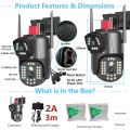 Latest New Model Ultra HD 4MP Dual Lens Security Camera V380 Pro Smart Home 4MP Auto Tracking Waterproof Outdoor Wireless WIFI IP Camera. 