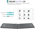 Foldable Keyboard Bluetooth , Ultra-Slim Portable Wireless Keyboard Rechargable. 