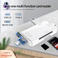 Grebest Smart Card Reader Driver-free USB 2.0 Type-C U Disk TF SD-Card Reader Adapter. 