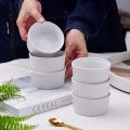Ceramic Ramekins Souffle Dishes, Ramekins - 8 Ounce for Souffle, Creme Brulee and Dipping Sauces - Set of 6, Baking, Serving, Oven Safe, White. 