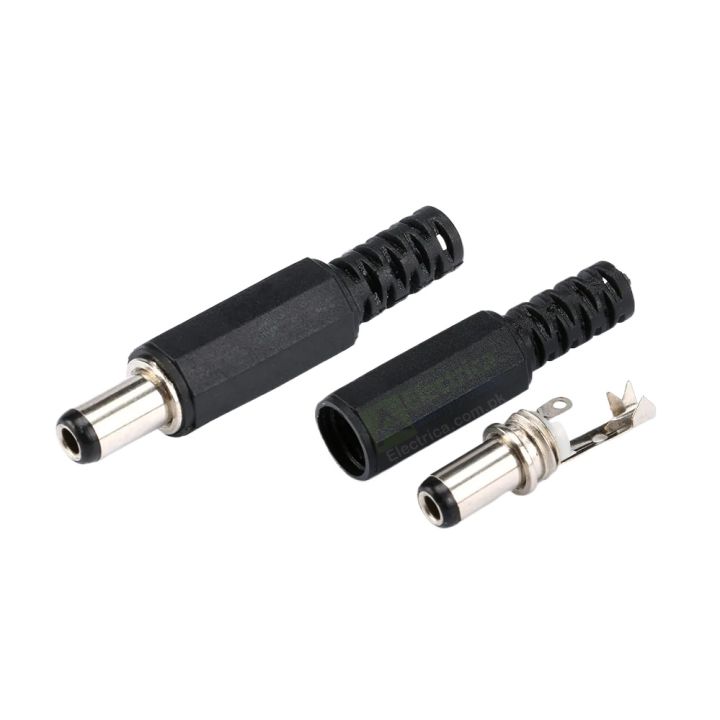 5.5x2.1mm DC Power Plug Connector 5.5x2.1mm 14mm DC Output plug 2Pcs By Electrica