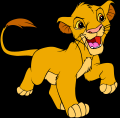 Size : 1 x 1 feet - Cute Simba Lion King Cub Cartoon designed Wall Stickers for Kids , Boys and Decor Lovers -Printed Multi color. 