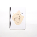 Blue & Peach Minimal Floral Spiral Notebook | Lined Pages, Soft Cover, Cute Aesthetic Stationary. 