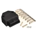 OBD2 OBD II 16 pin connector socket Diagnostic Tool Adapter OBD connector + Enclosures + Terminal + screws. 