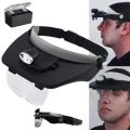 Light Head Magnifying With Led Sharp Light Headband Illuminated Visor Magnifying Glasses Loupe With 4 Lens Repair Mobile Laptop Circuits Micro Electric Appliances. 