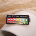 Social Mood Brooch Interactive Mood Social Battery Enamel Pins for Women. 