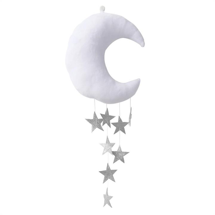 Wall Backdrop Children Room Hanging Moon Stars Stuffed Decor for Baby Bedroom
