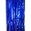 Blue Metallic Tinsel Foil Fringe Curtains 3.2ft x 6.5ft Backdrop Photo Booth Blue Metallic Foil Curtain for Birthday, Wedding, Bridal Shower, Baby Shower, Anniversary Party Decoration. 