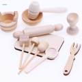 11x 1/12 Scale Baking Set Life Scene Doll Accessories Decoration Wooden Kitchen Utensils for Dining. 